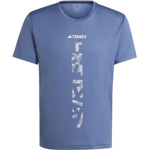 Adidas - Trail / Running kleding - Agravic Shirt Wonder Steel voor Heren - Maat M - Blauw