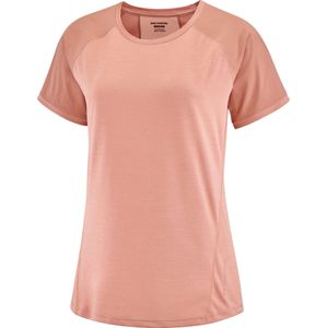 Salomon - Dames wandel- en bergkleding - Outline SS Tee W Light Mahogany voor Dames - Maat L - Roze