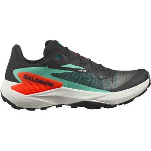 Salomon - Trailschoenen - Genesis Black/Electric Green/Cherry Tomato voor Heren - Maat 8 UK - Zwart