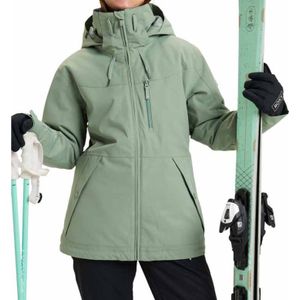 Roxy - Dames ski jassen - Presence Parka Jacket Lily Pad voor Dames - Maat M - Groen