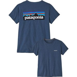 Patagonia - Dames t-shirts - W's P-6 Logo Responsibili-Tee Utility Blue voor Dames van Katoen - Maat M - Blauw