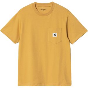 Carhartt - Dames t-shirts - W' S/S Pocket T-Shirt Sunray voor Dames - Maat M - Oranje