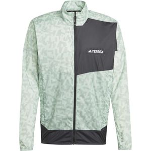 Adidas - Trail / Running kleding - Trail Wind Jacket M Segrsp/Silgrn voor Heren - Maat S - Groen