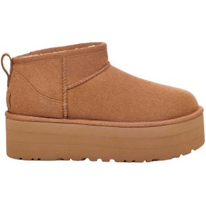 Ugg - Dameslaarzen - Classic Ultra Mini Platform Chestnut voor Dames van Wol - Maat 9 US - Bruin