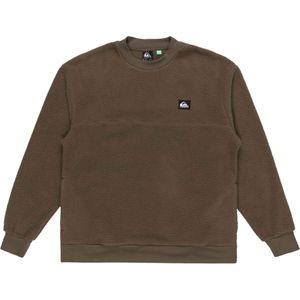 Quiksilver - Sweatshirts en fleeces - Clean Coast Crew Canteen voor Heren van Gerecycled Polyester - Maat M - Bruin