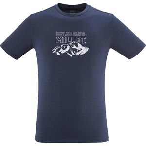 Millet - Klimkleding - Millet Mountain Tee-Shirt SS M Saphir voor Heren van Katoen - Maat M - Marine blauw