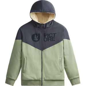 Picture Organic Clothing - Sweatshirts en fleeces - Basement Plush Zip Hoodie Dark Blue Green Sp voor Heren - Maat XXL - Groen
