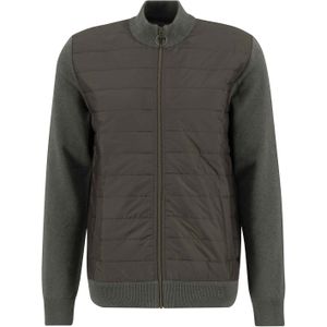 Barbour - Jassen - Essential Carn Baffle Zip Through Knitt Olive voor Heren - Maat L - Kaki