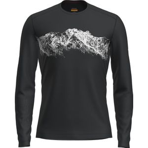 Icebreaker - Thermokleding - M Merino 200 Oasis LS Crewe Remarkables Black voor Heren van Wol - Maat XL - Zwart