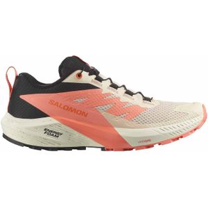 Salomon - Trailschoenen - Sense Ride 5 W Tender Peach / Fusion Coral / Black voor Dames - Maat 6,5 UK - Beige