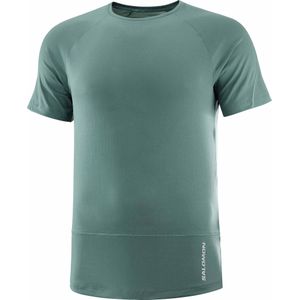 Salomon - Trail / Running kleding - Cross Run SS Tee M North Atlantic voor Heren - Maat XL - Groen