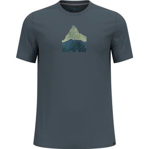 Odlo - Wandel- en bergsportkleding - F-Dry Mountain T-Shirt Crew Neck SS Dark Slate voor Heren - Maat S - Groen