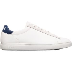 Clae - Sneakers - Bradley White Leather Denim Blue voor Heren - Maat 45 - Wit