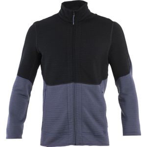 Icebreaker - Wandel- en bergsportkleding - M Merino 400 RealFleece Descender LS Z Black/Graphite/Cb voor Heren van Wol - Maat L - Zwart