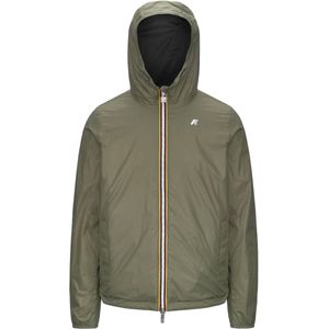 K-Way - Jassen - Jack Eco Plus Double Black Pure Green Lichen voor Heren van Nylon - Maat M - Zwart