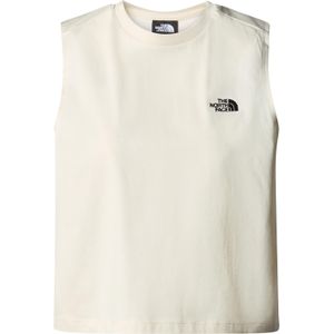 The North Face - Dames t-shirts - W Essential Relaxed Tank White Dune voor Dames van Katoen - Maat L - Wit