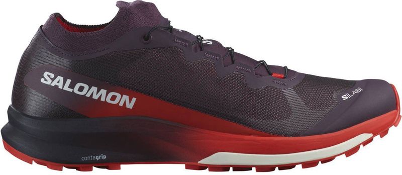 Salomon - Trailschoenen - S/Lab Ultra 3 V2 Plum Perfect/Fierry Red/White voor Unisex - Maat 8,5 UK - Rood