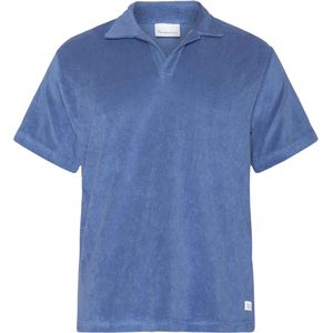 Knowledge Cotton Apparel - Polo's - Loose Terry Polo Moonlight Blue voor Heren van Katoen - Maat L - Blauw