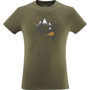 Millet - Klimkleding - Boulder T-Shirt SS M Ivy voor Heren van Gerecycled Polyester - Maat L - Kaki