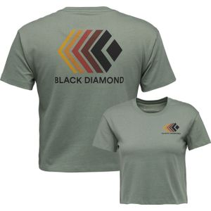 Black Diamond - Dames klimkleding - W Faded Crop SS Tee Laurel Green voor Dames van Katoen - Maat M - Groen