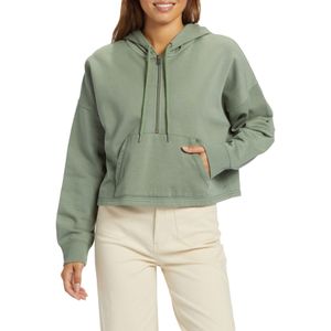 Roxy - Dames sweatshirts en fleeces - Drakes Cove Half Zip Agave Green voor Dames van Katoen - Maat M - Groen