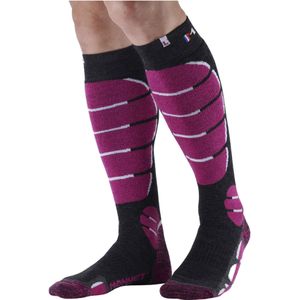 Monnet - Dames skisokken - Mi-Bas Ski Medium Pink voor Dames van Wol - Maat 37-38 - Roze