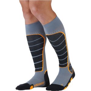 Monnet - Skisokken - Ski Freeride Socks Gris/Orange voor Unisex - Maat 39-40 - Grijs