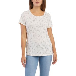Ragwear - Dames t-shirts - Mintt Flower Comfy Beige voor Dames van Katoen - Maat M