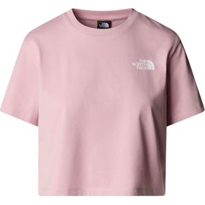 The North Face - Dames t-shirts - W Simple Dome Cropped Metal Pink voor Dames van Katoen - Maat S - Roze