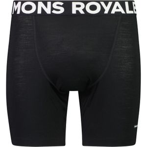 Mons Royale - Mountainbike kleding - Low Pro Merino Air-Con MTB Liner M Boxer Black voor Heren van Wol - Maat M - Zwart