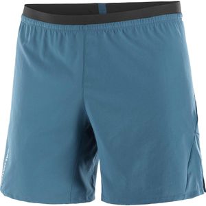 Salomon - Trail / Running kleding - Cross 7'' Shorts No L M Deep Dive voor Heren - Maat XL - Blauw