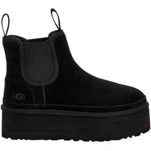 Ugg - Dameslaarzen - W Neumel Platform Chelsea Black voor Dames van Wol - Maat 6 US - Zwart