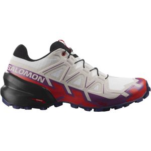 Salomon - Trailschoenen - Speedcross 6 W White/Sparkling Grape/Fiery Red voor Dames - Maat 5,5 UK - Wit