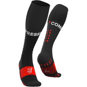 Compressport - Trail / Running kleding - Full Socks Run Black voor Heren - Maat 42-44 - Zwart