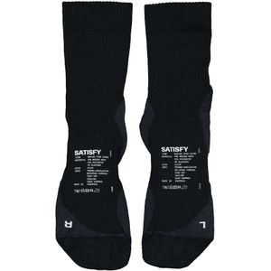 Satisfy - Trail / Running kleding - Merino Nylon Tube Socks Black voor Heren van Wol - Maat 39-42 - Zwart