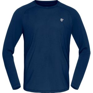 Norrona - Femund PureUll Long Sleeve M Indigo Night voor Heren - Maat L - Marine blauw