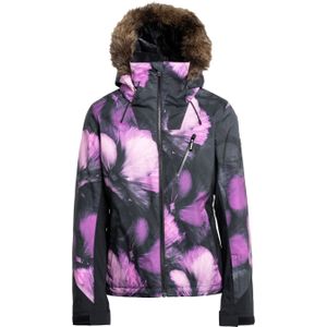 Roxy - Dames ski jassen - Jet Ski Premium Snow Jacket True Black Pansy Pansy voor Dames - Maat XS - Zwart