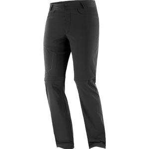 Salomon - Wandel- en bergsportkleding - Pants Wayfarer Zip Off Pants M Deep Black voor Heren van Softshell - Maat 38 FR - Zwart