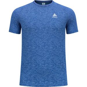 Odlo - Trail / Running kleding - Essential Seamless T-Shirt Crew Neck SS Limoges Melange voor Heren - Maat L - Blauw