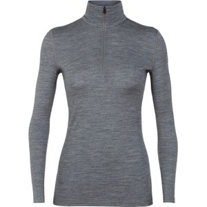 Icebreaker - Dames thermokleding - W Merino 200 Oasis LS Half Zip Gritstone Heather voor Dames van Wol - Maat L - Grijs