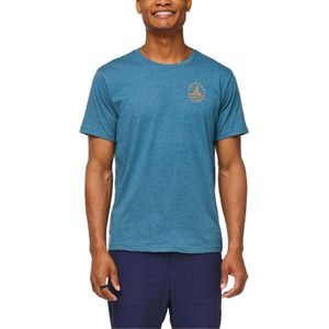 Cotopaxi - T-shirts - Llama Map Organic T-Shirt Bluespruce voor Heren van Gerecycled Polyester - Maat M - Blauw