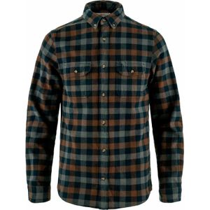 Fjall Raven - Blouses - Skog Shirt M Dark Navy-Dark Oak voor Heren van Katoen - Maat L - Grijs