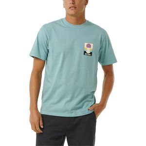 Rip Curl - T-shirts - Surf Revivial Peaking Tee Dusty Blue voor Heren - Maat M - Blauw