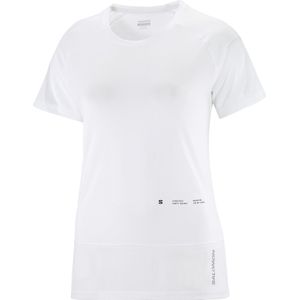 Salomon - Trail / Running dameskleding - Cross Run Tee SS Gfx W White voor Dames - Maat S - Wit