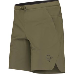 Norrona - Trail / Running kleding - Senja Flex1 9"" Shorts M'S Olive Night voor Heren van Nylon - Maat M - Kaki