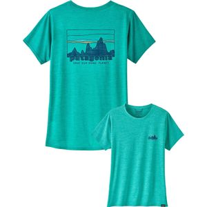 Patagonia - Dames wandel- en bergkleding - W's Cap Cool Daily Graphic Shirt 73 Skyline Subtidal Blue X-Dye voor Dames - Maat S - Blauw