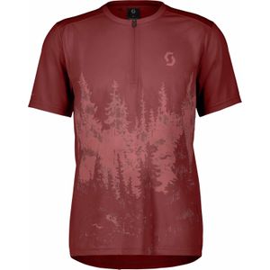 Scott - Mountainbike kleding - Trail Flow Zip M Shirt Wood Red/Dusk Red voor Heren - Maat L - Bordeauxrood