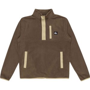 Quiksilver - Sweatshirts en fleeces - No Destination 2 Half Snap Canteen voor Heren van Gerecycled Polyester - Maat M - Bruin