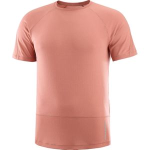 Salomon - Trail / Running kleding - Cross Run SS Tee M Light Mahogany voor Heren - Maat M - Roze