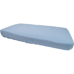 Lodger Slumber Solid Hoeslaken - 40 x 80 cm - Blue Fogg